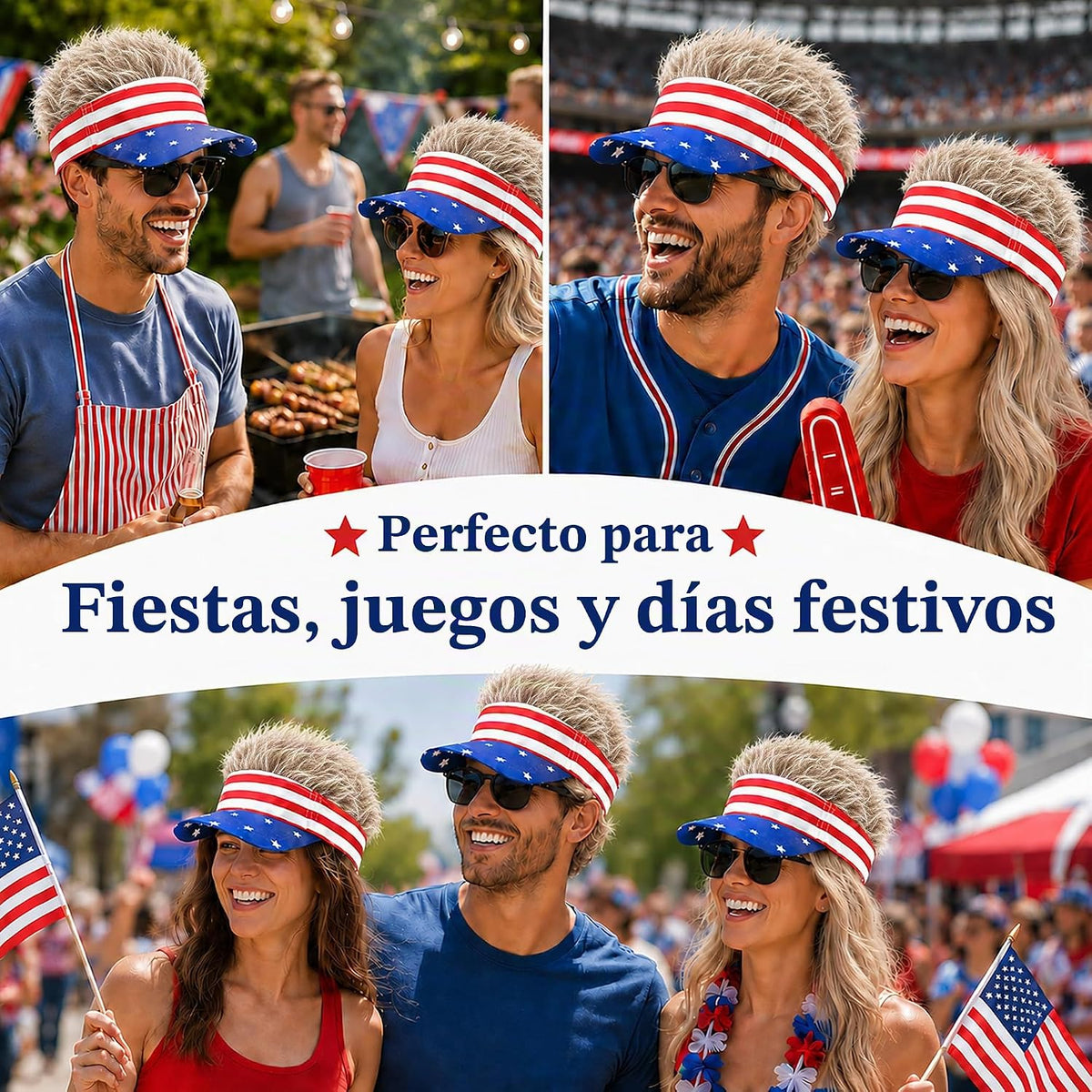 Gorra con visera para hombre con cabello falso, gorra con cabello p...