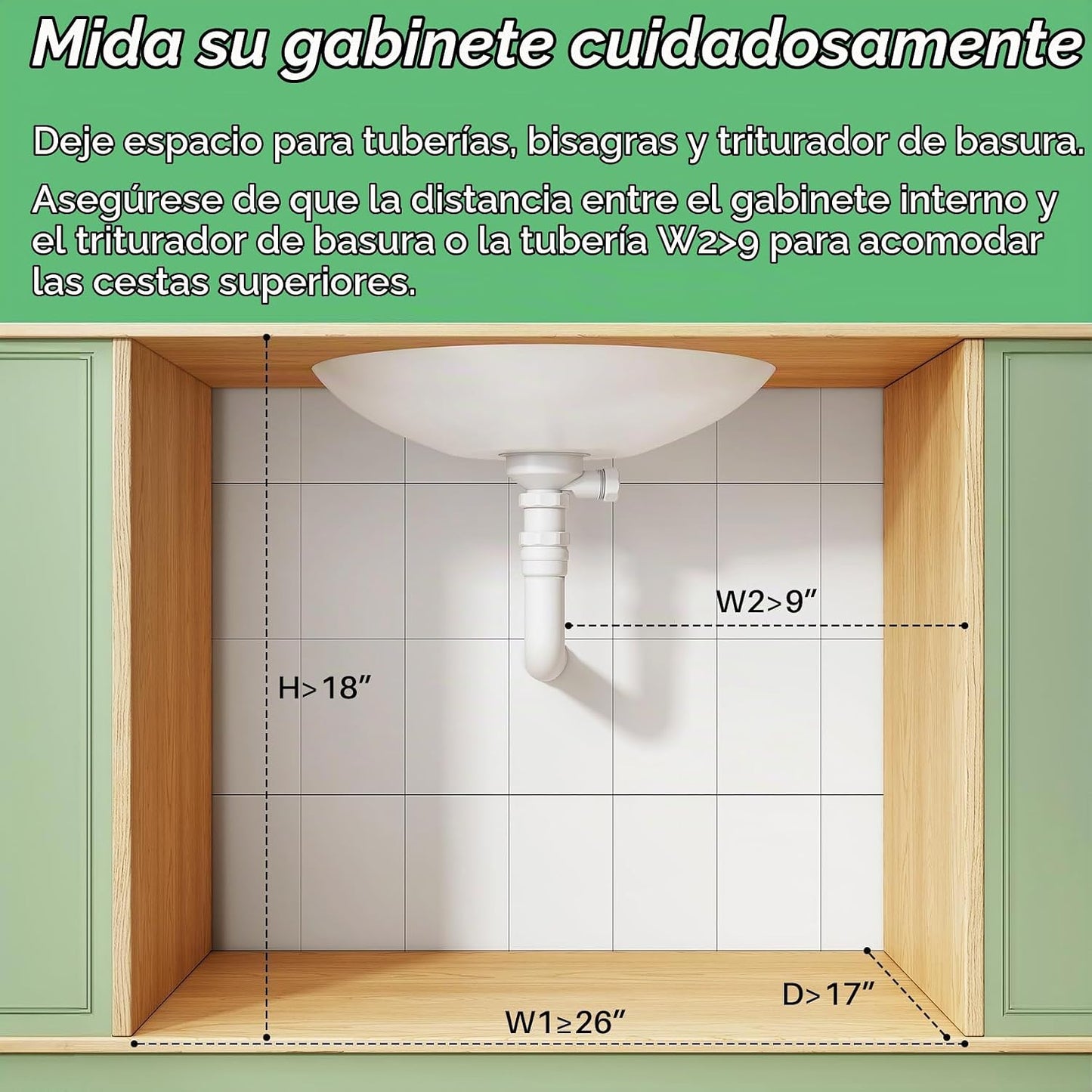 Organizador para debajo del fregadero, paquete de 2 organizadores d...