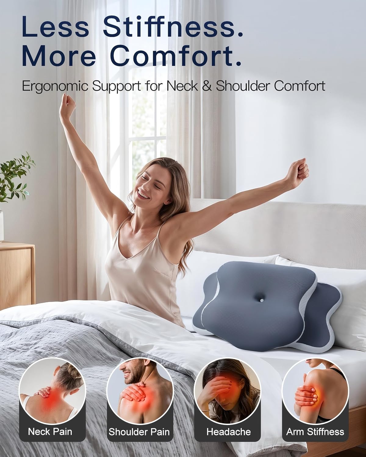 CloudNook Almohada cervical ergonómica para aliviar el dolor de cue...