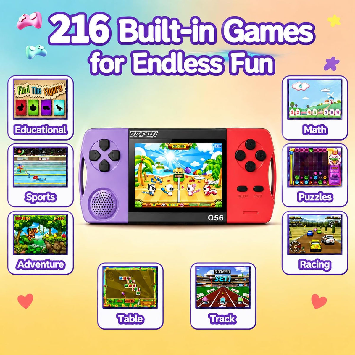 Juegos de mano de 16 bits para niños con pantalla grande IPS de 3.2...