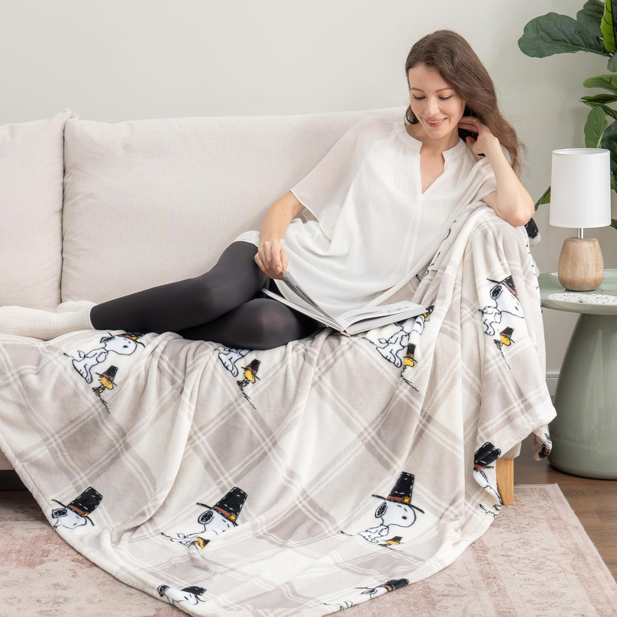 Berkshire Blanket Peanuts® VelvetLoft® - Manta de felpa de Snoopy c...