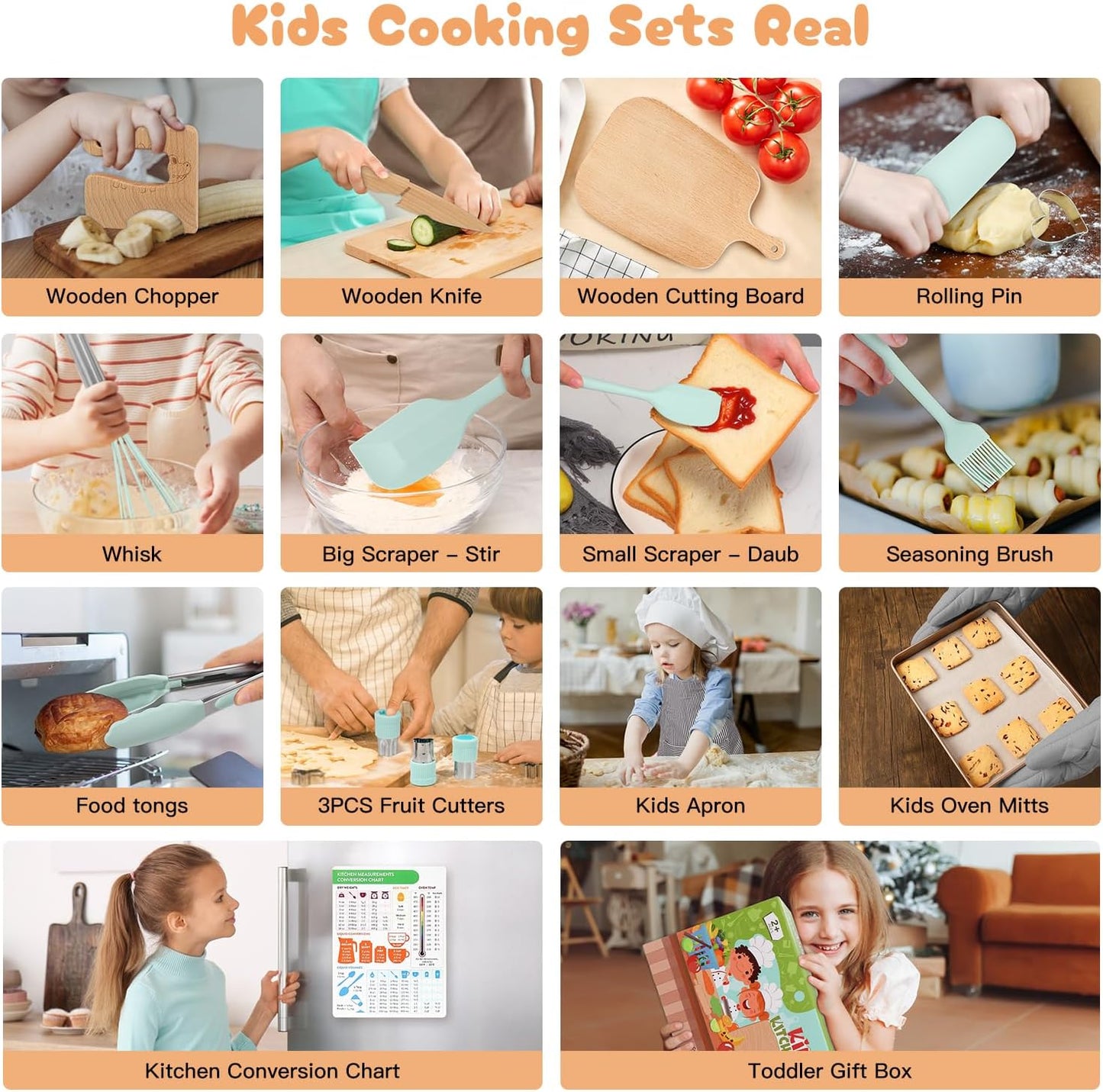 Suhctuptx - Juego de cocina para niños Real, juego de cocina y horn...