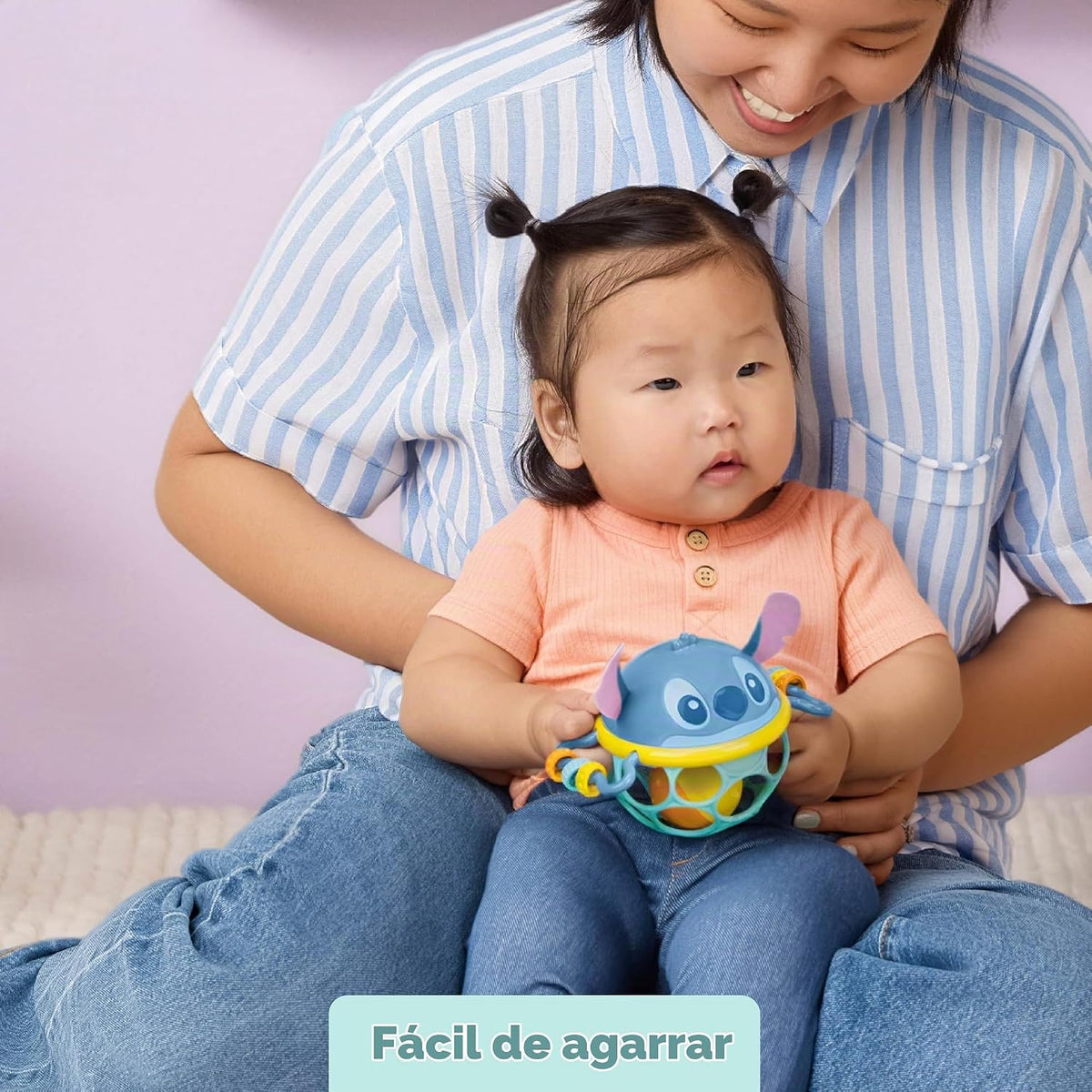 Sonaja de Disney Baby Stitch Oball de Bright Starts, juguete fácil...