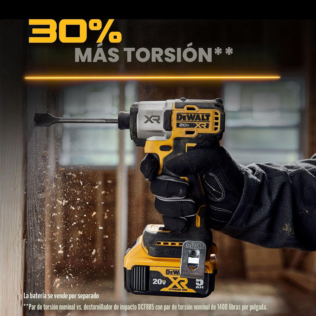 DEWALT Destornillador de impacto MAX XR de 20 V, par alto de 1\/4 p...