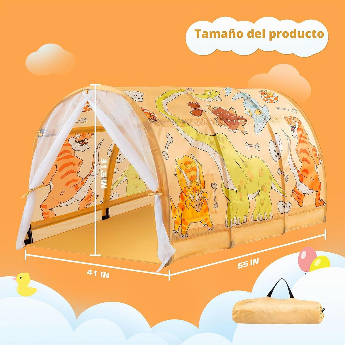 ANC POP Tienda de Cama para Niños con Tira de Luces LED, Tienda de...