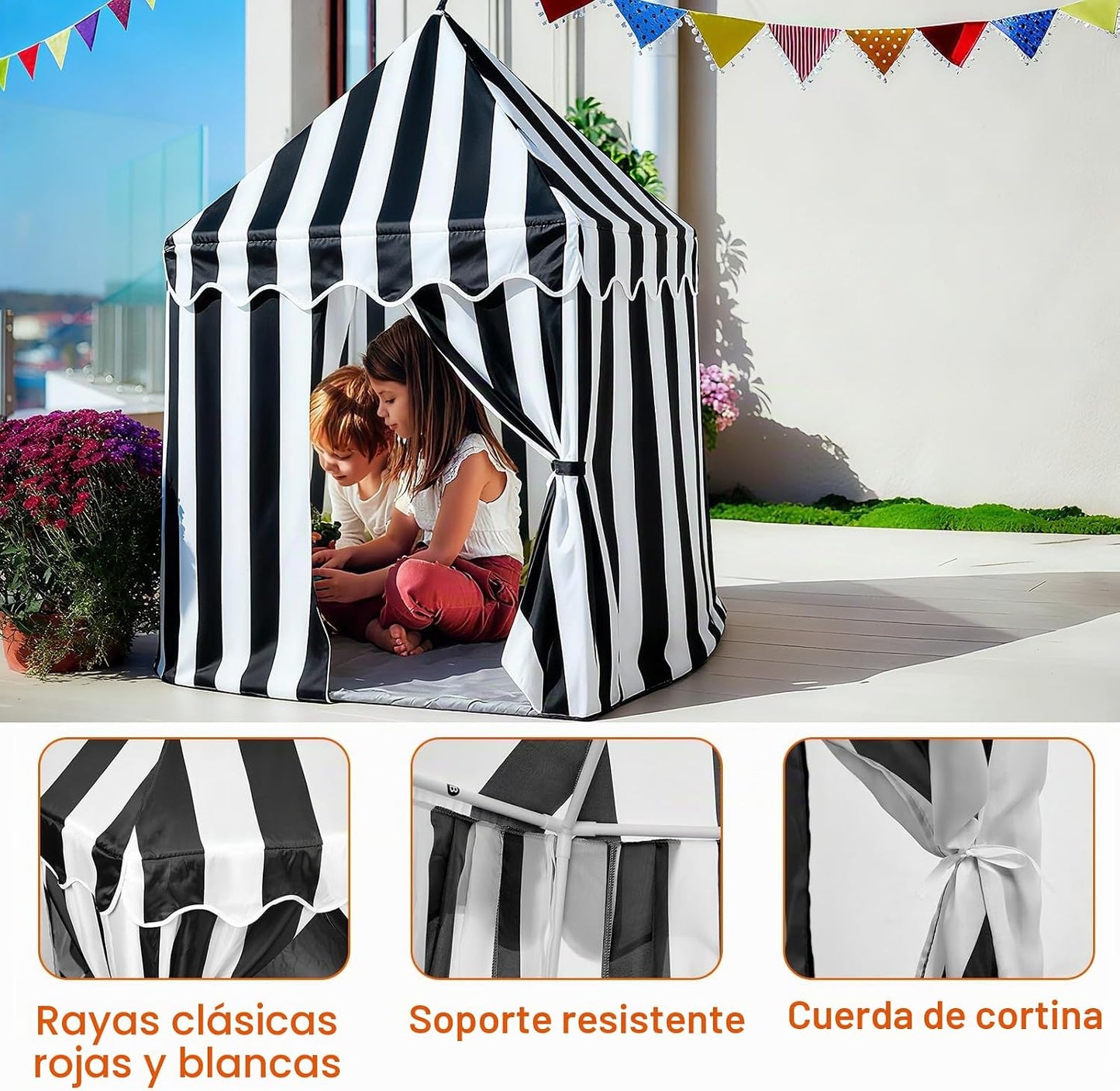 Vincreem Tienda de campaña grande para niños, 55 x 53 pulgadas, cas...
