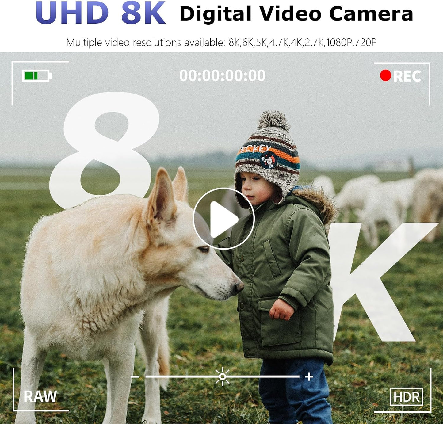Cámara digital 8K para fotografía, cámara de vlogging de enfoque au...
