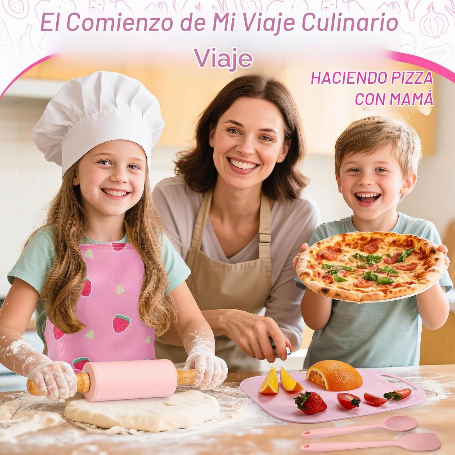 Juego de Cocina y Repostería para Niños Real y Delantal para Niños...