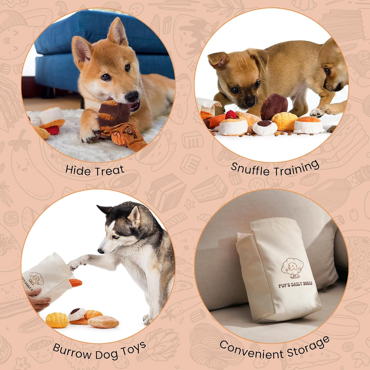 Nocciola 10 piezas de juguetes para perros con sonido - Juguetes pa...