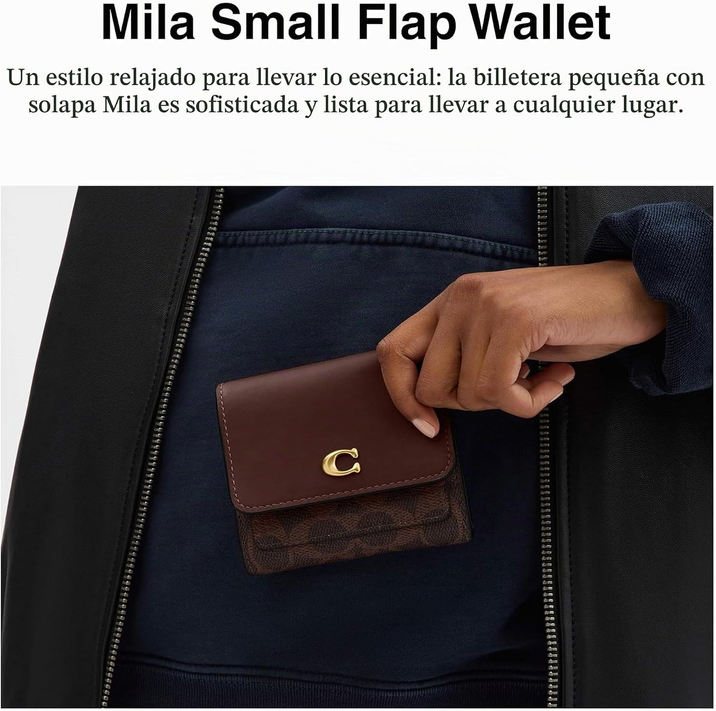 COACH, Cartera pequeña con solapa Mila para mujer