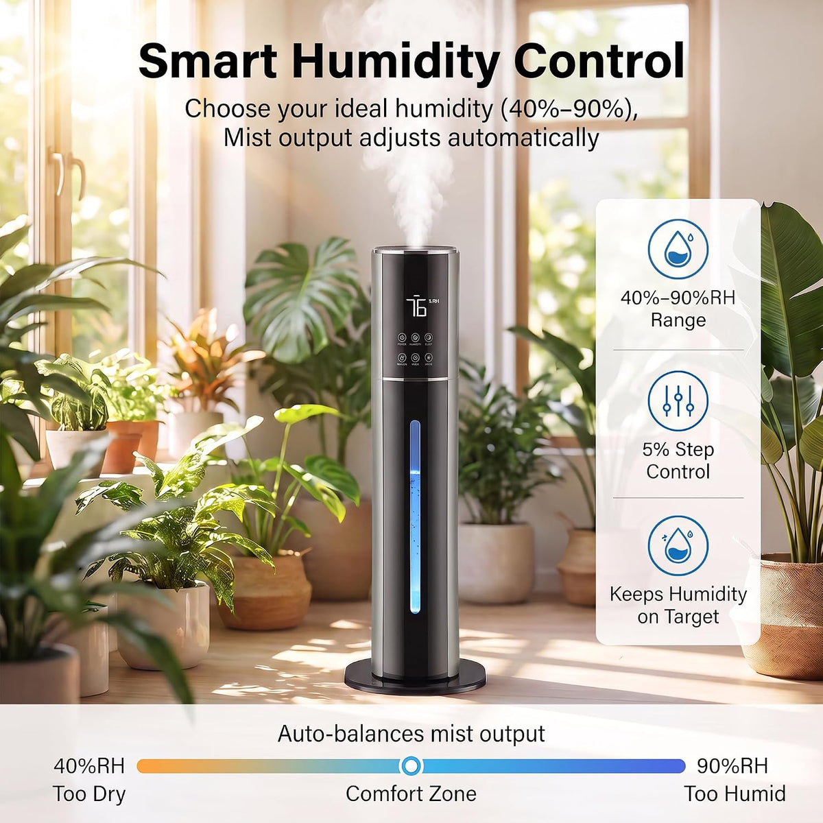 Humidificadores para habitaciones grandes, humidificadores de niebl...