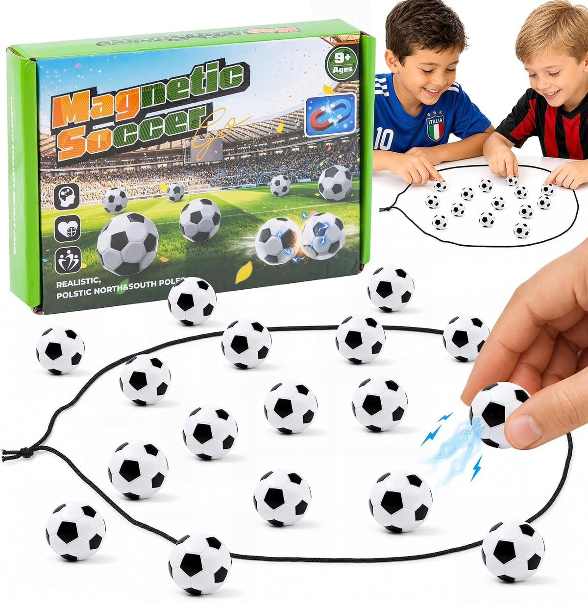 Juego de ajedrez magnético de fútbol con 20 piedras en forma de bal...