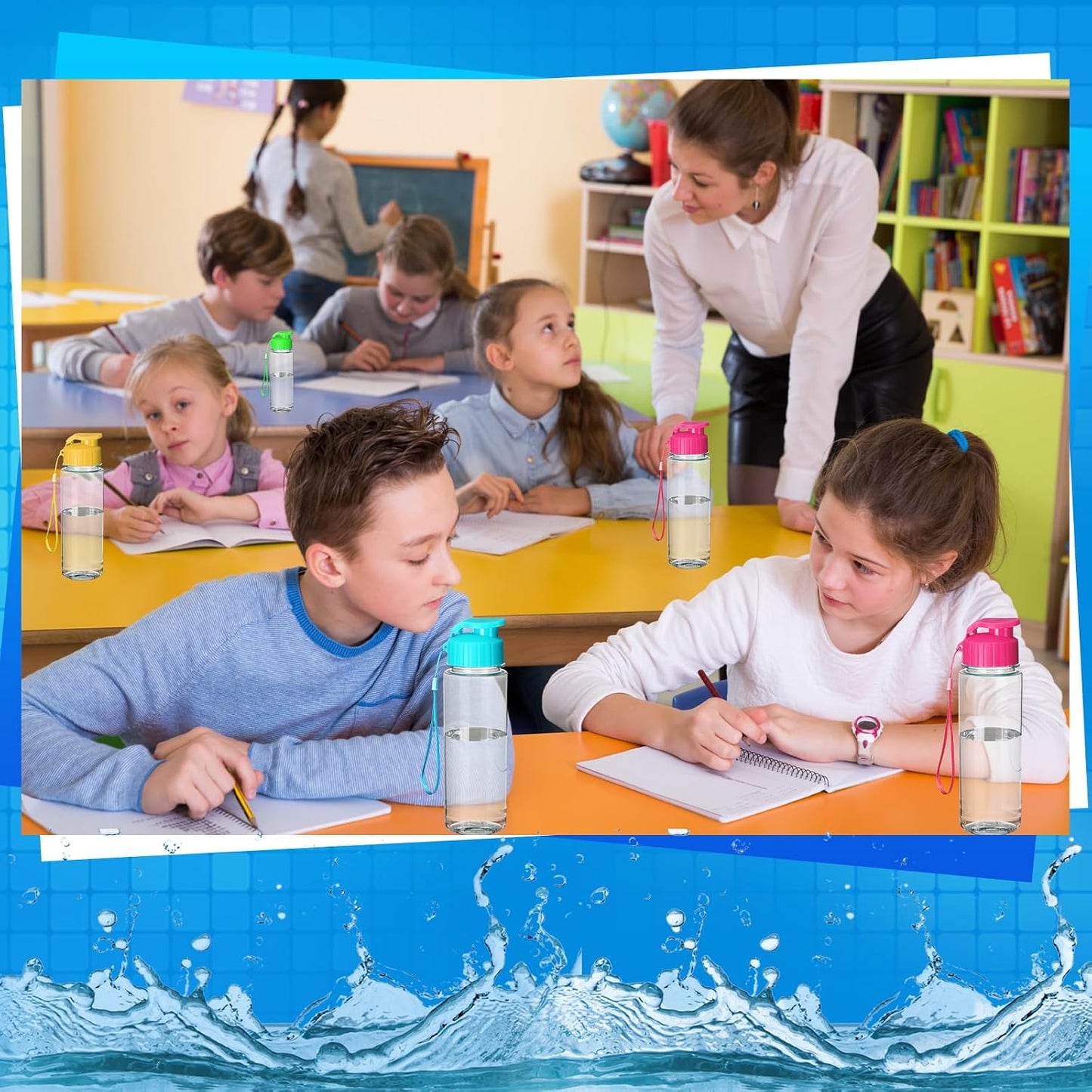 Mifoci 40 botellas de agua de plástico a granel para niños y adulto...