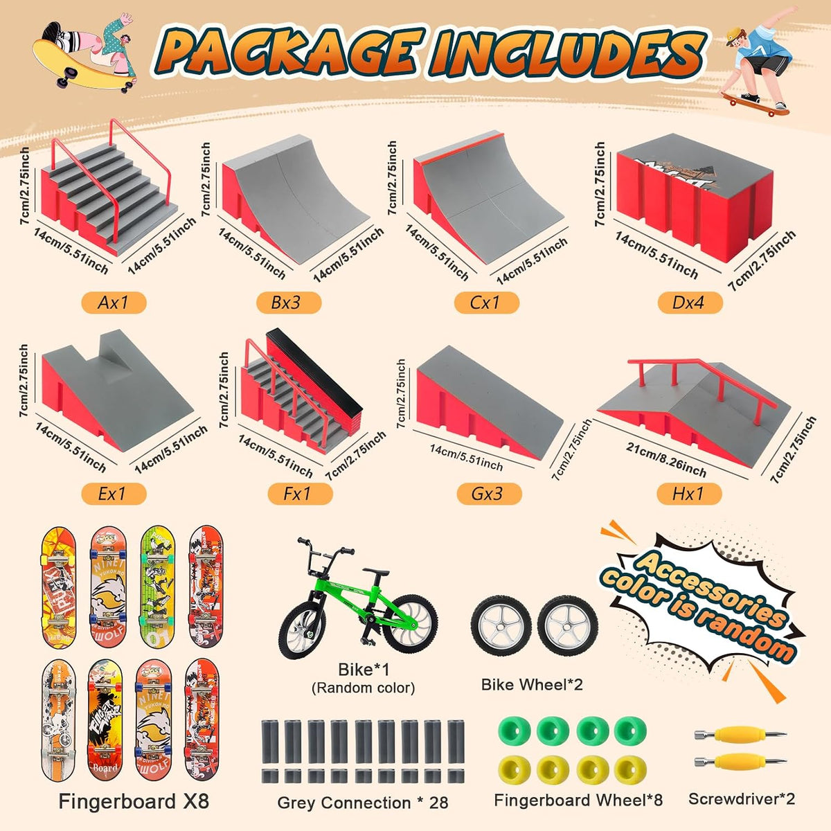 RNGODO Finger Skateboard Park Kits, juego de rampa de patineta de d...