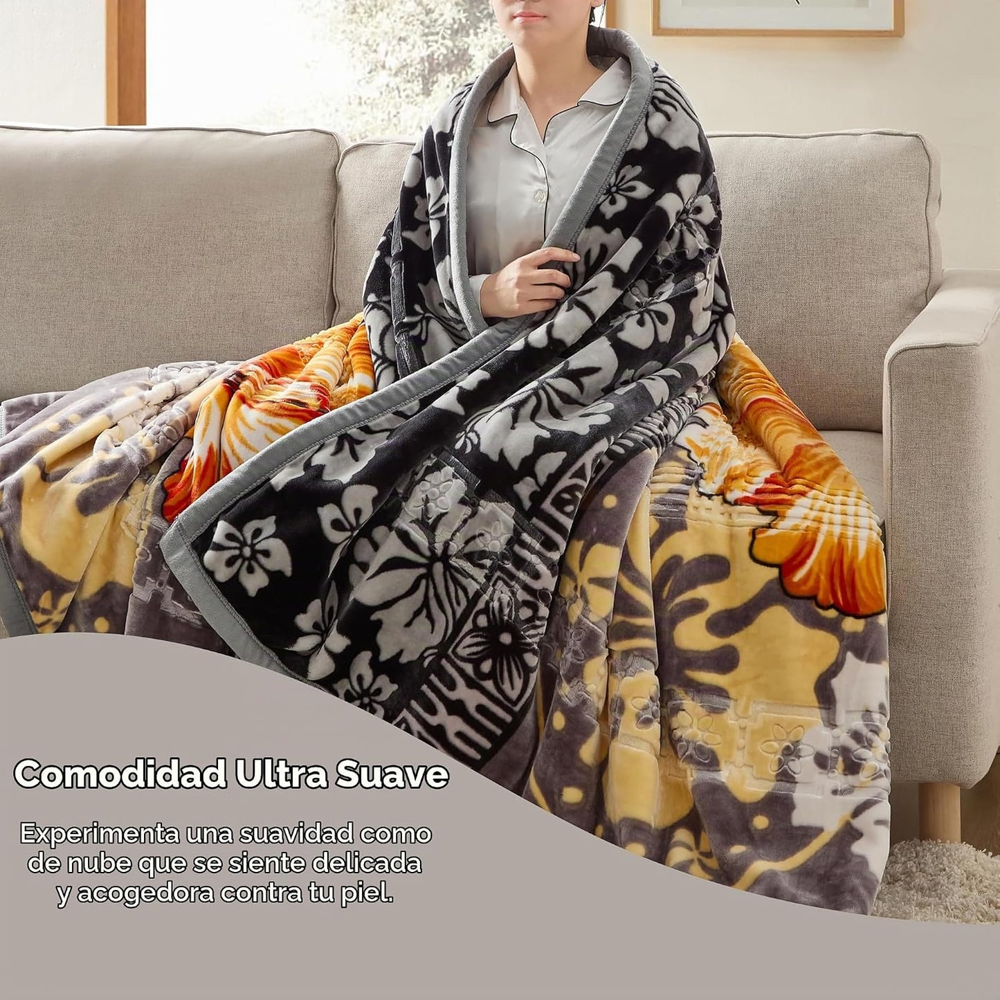 Nestl Manta de visón coreano tamaño Queen - 9 libras de terciopelo...