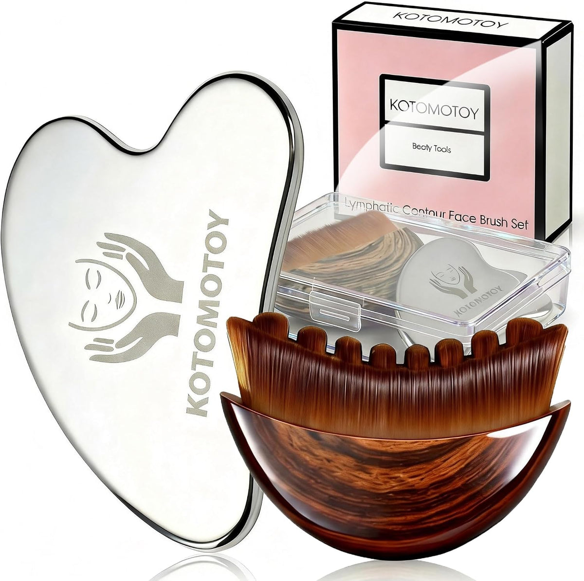 Cepillo facial de contorno linfático para esculpir, cepillo facial...
