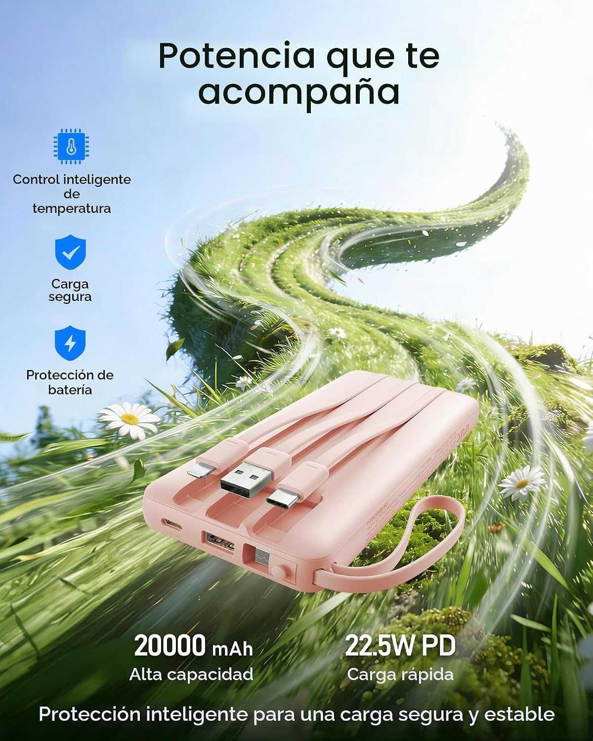 VRURC Cargador portátil Power Bank - 20000 mAh Carga rápida PD 20 W...