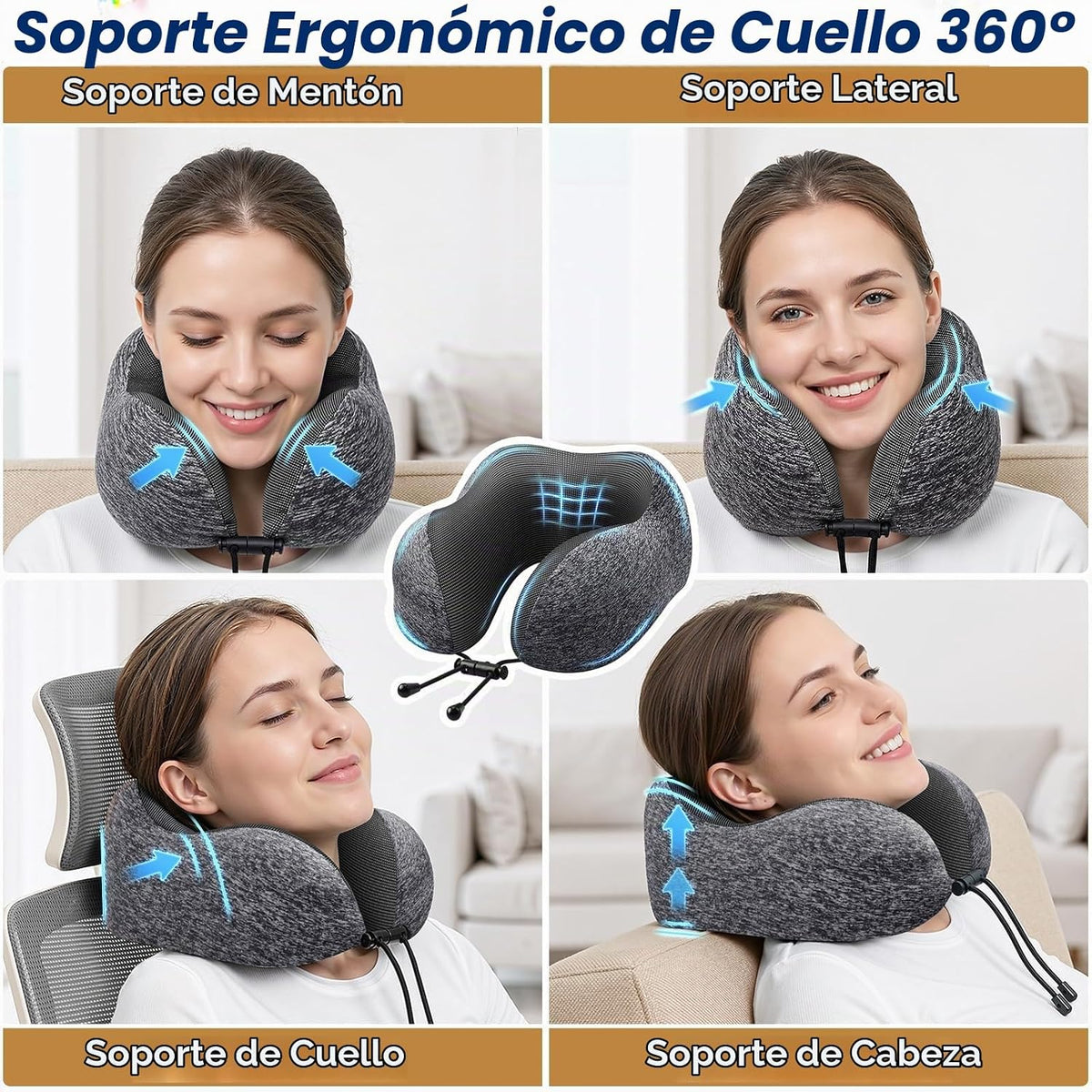ExploreBliss Almohada de Viaje, Almohadas de Viaje para Dormir en A...