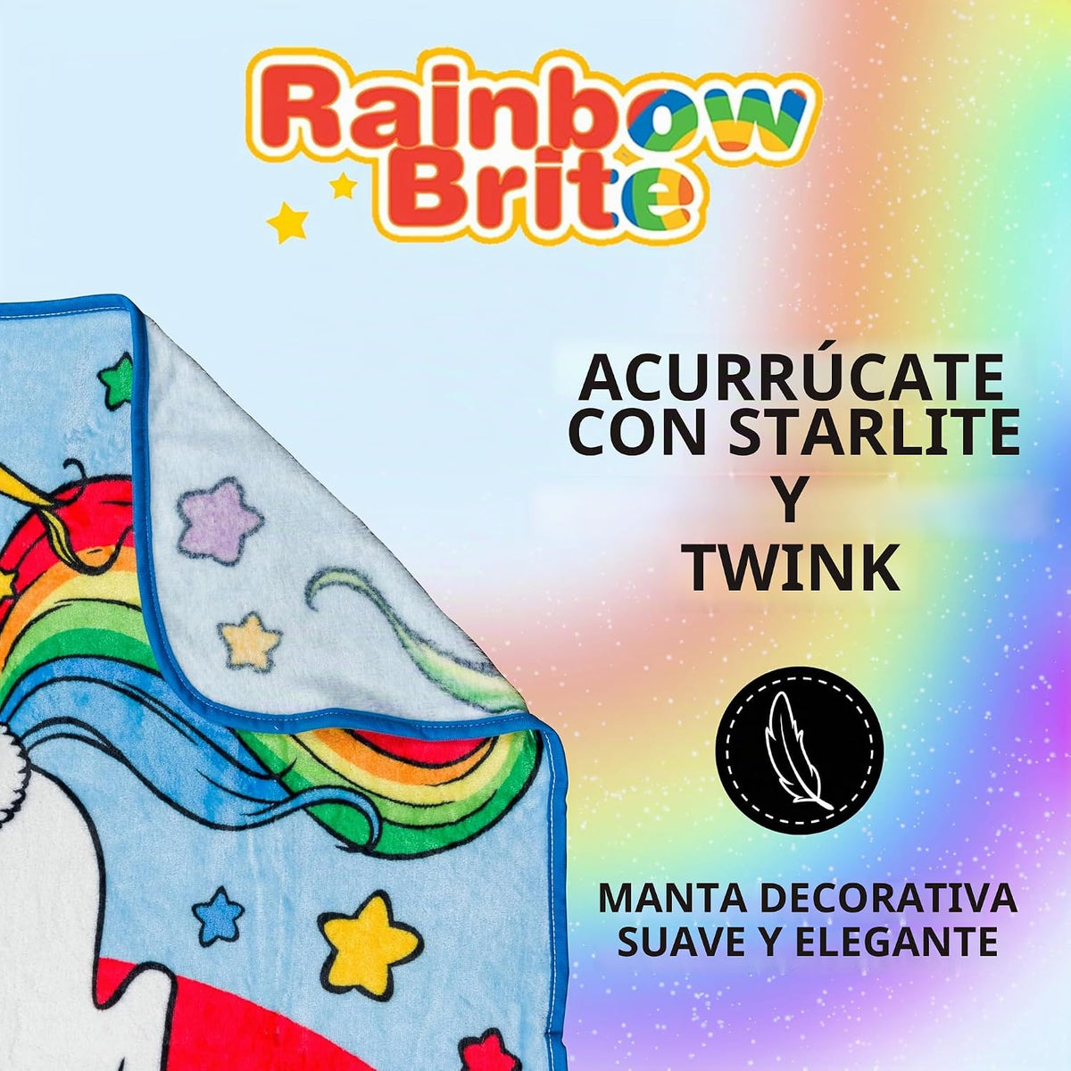 Silver Buffalo Rainbow Brite con Starlite y Twink - Manta de forro...