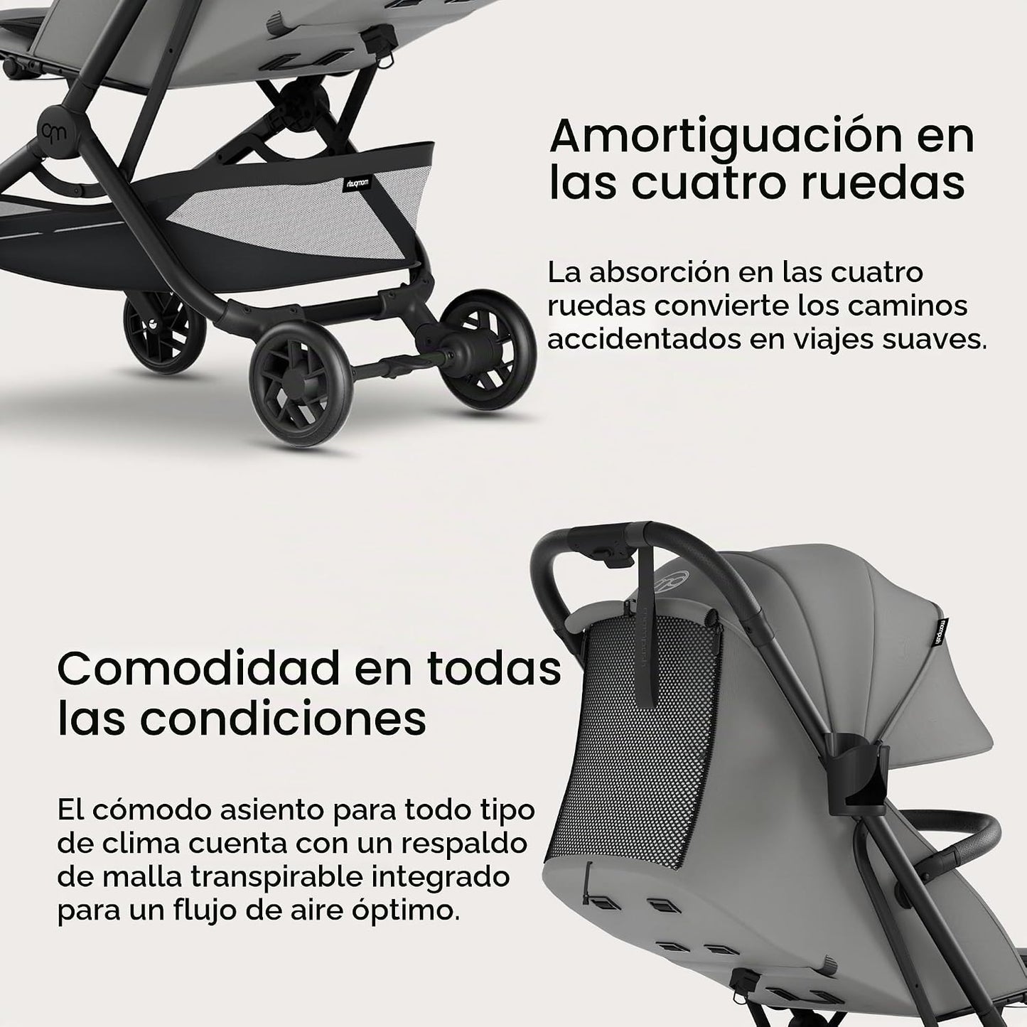 Mompush Velo - Cochecito de viaje compacto plegable con una sola ma...