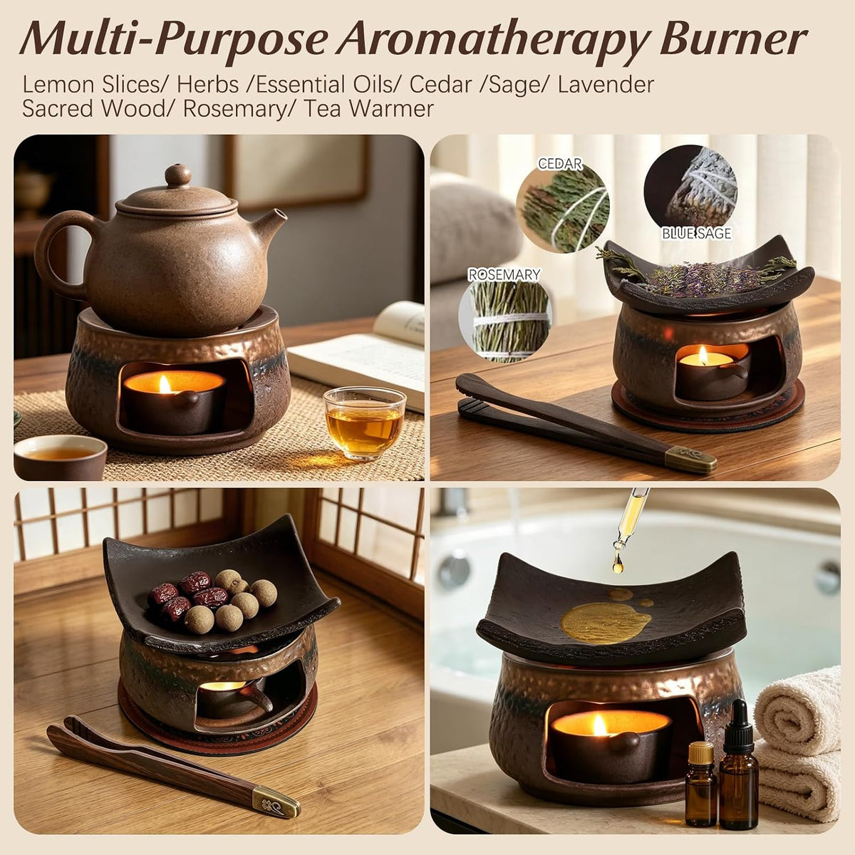 Kit de quemador de hierbas Zen, juego de quemador de aromaterapia d...