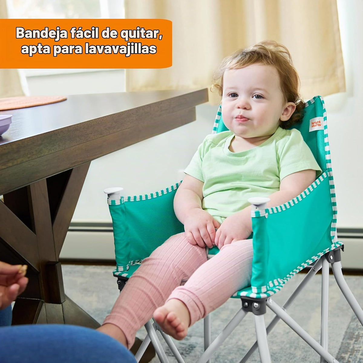 Bright Starts Pop 'N Dine - Silla alta portátil, para interiore...