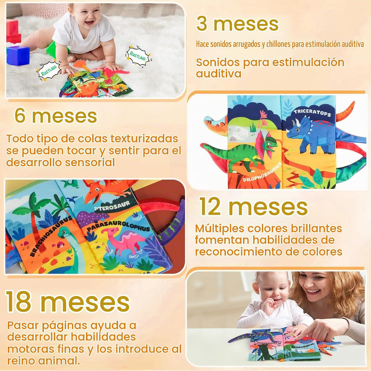 BBWOO Libro Blandito para Bebé - Juguete para Bebé - Regalo de Duch...
