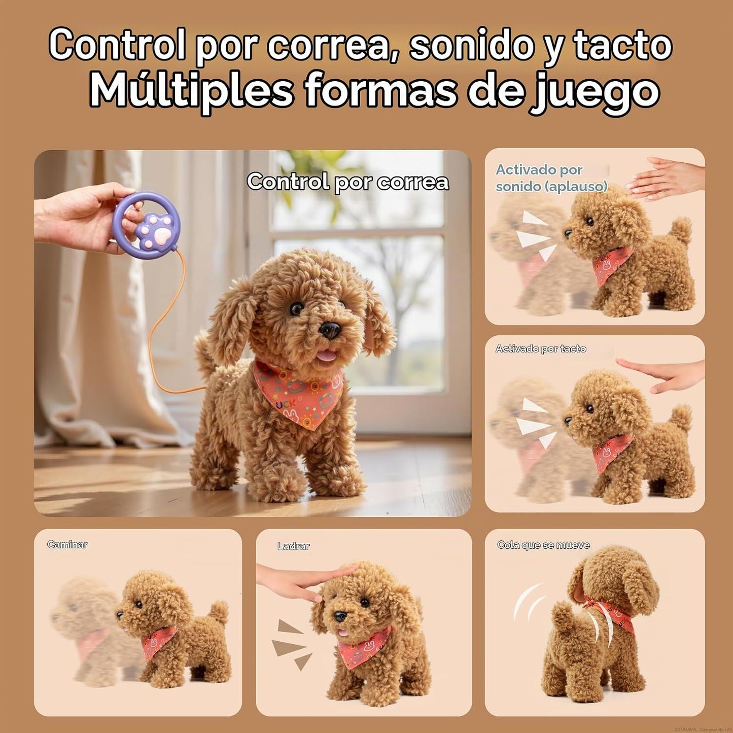 TUMAMA Perro de juguete que camina y ladra para niños 18M+ | Juguet...