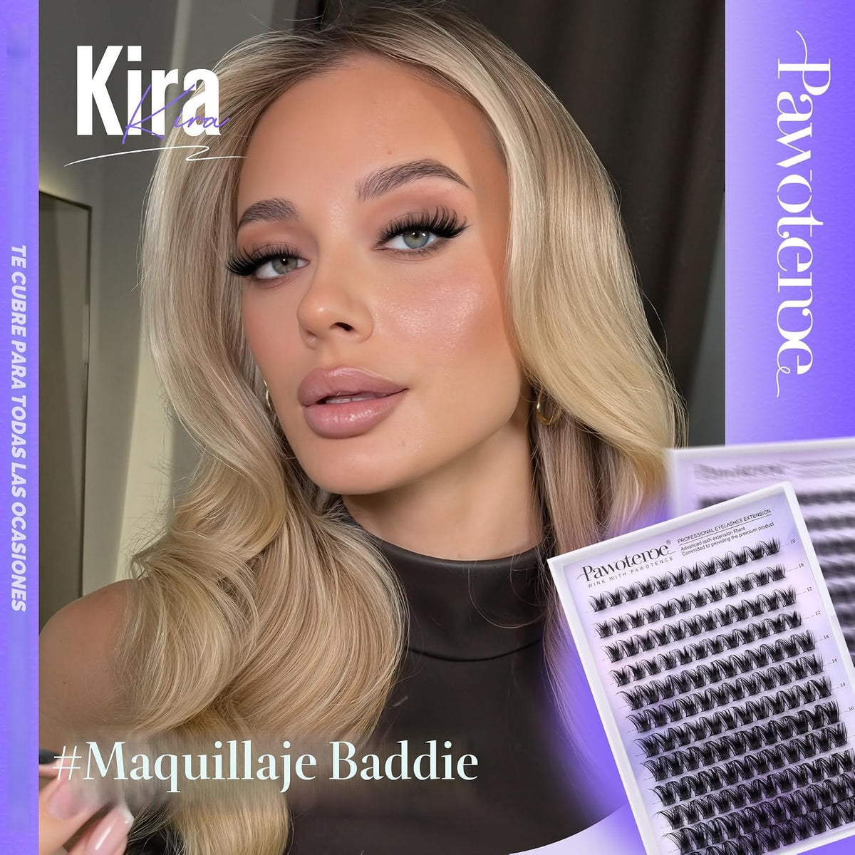 Pawotence Extensiones de pestañas en racimo Wispy Kira de 0.39 a 0....