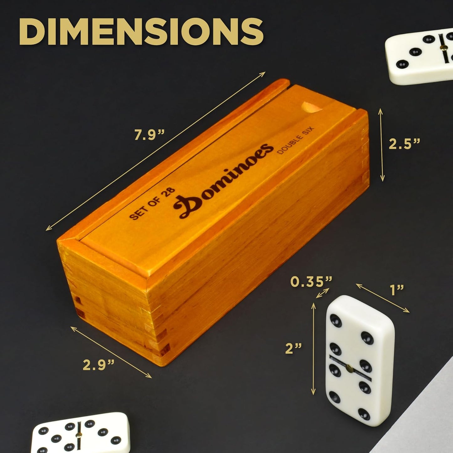 Queensell Juego de dominó para adultos, juego de dominó doble de 6...