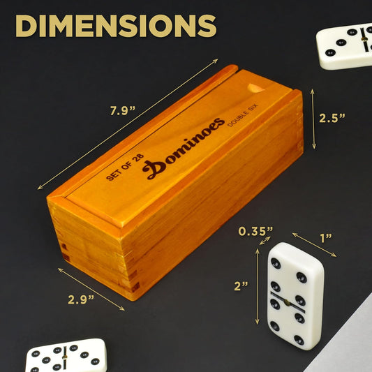 Queensell Juego de dominó para adultos, juego de dominó doble de 6...