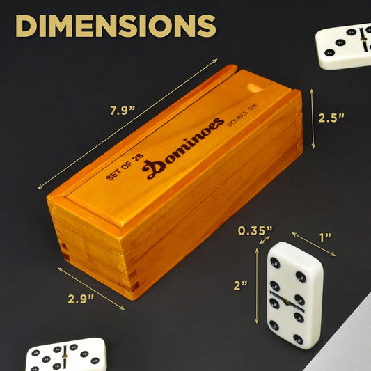 Queensell Juego de dominó para adultos, juego de dominó doble de 6...