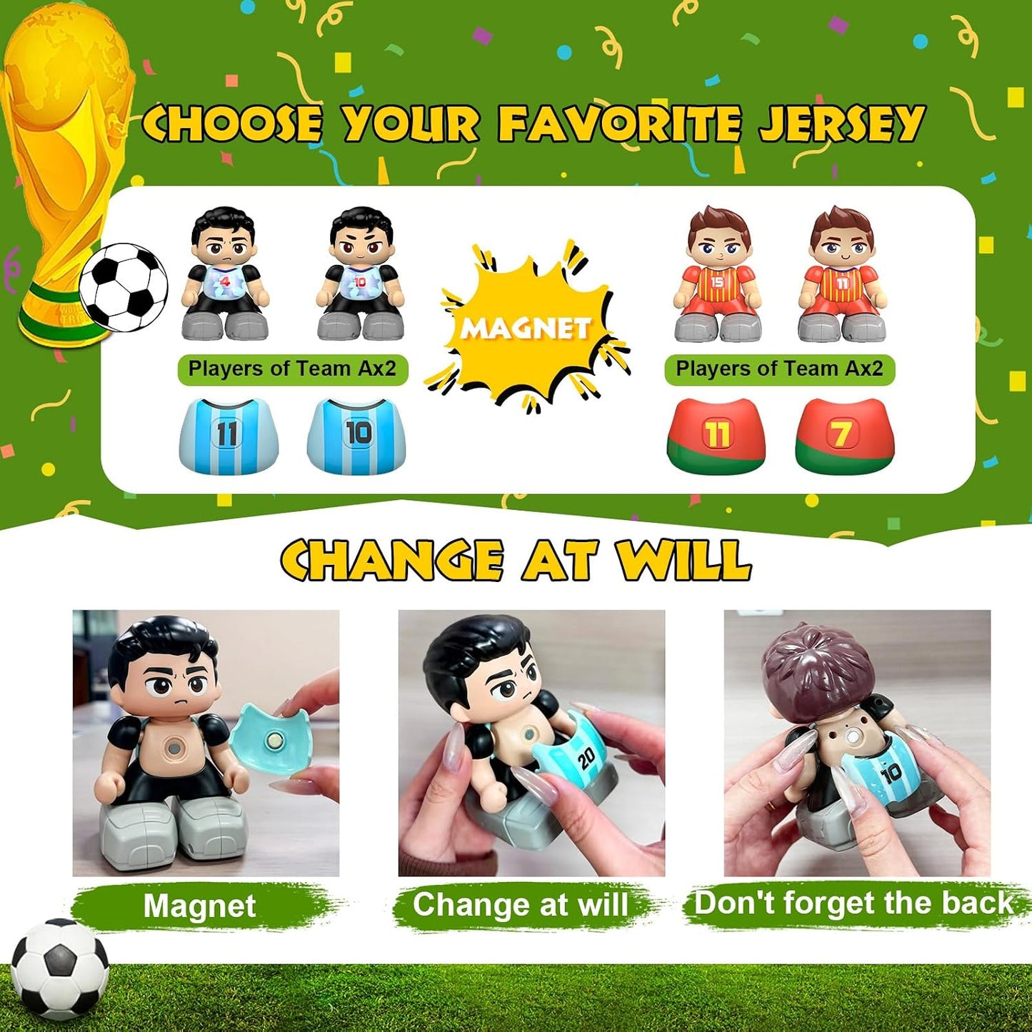 Cokzer Juegos de fútbol con control remoto, juego de mesa de futbol...