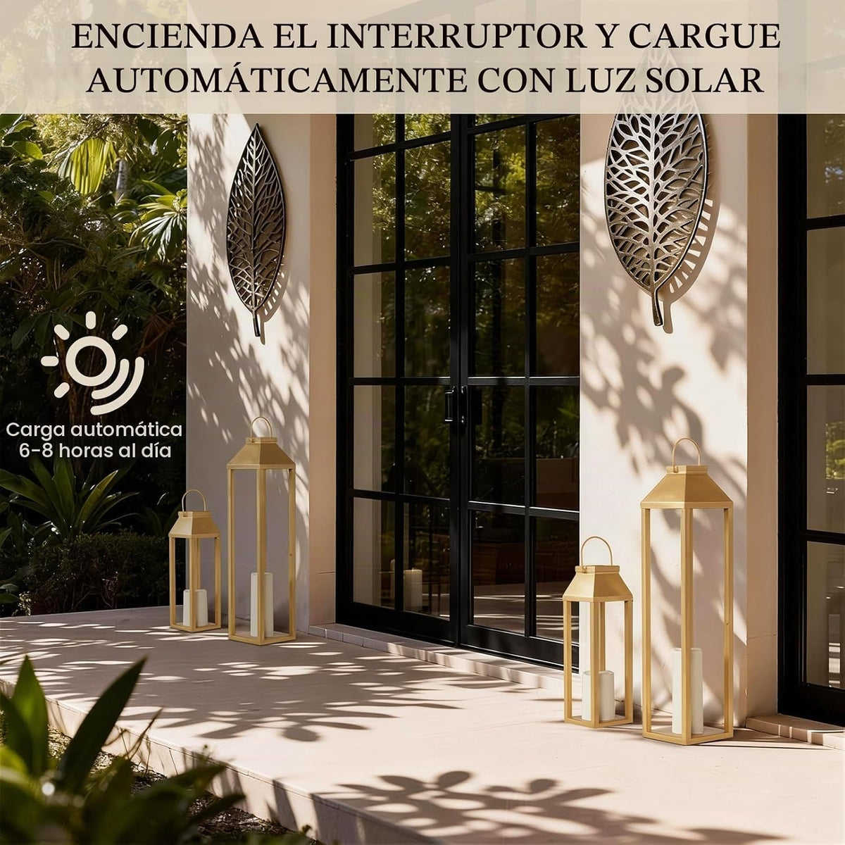 Faroles solares grandes para exteriores, impermeables, faroles deco...