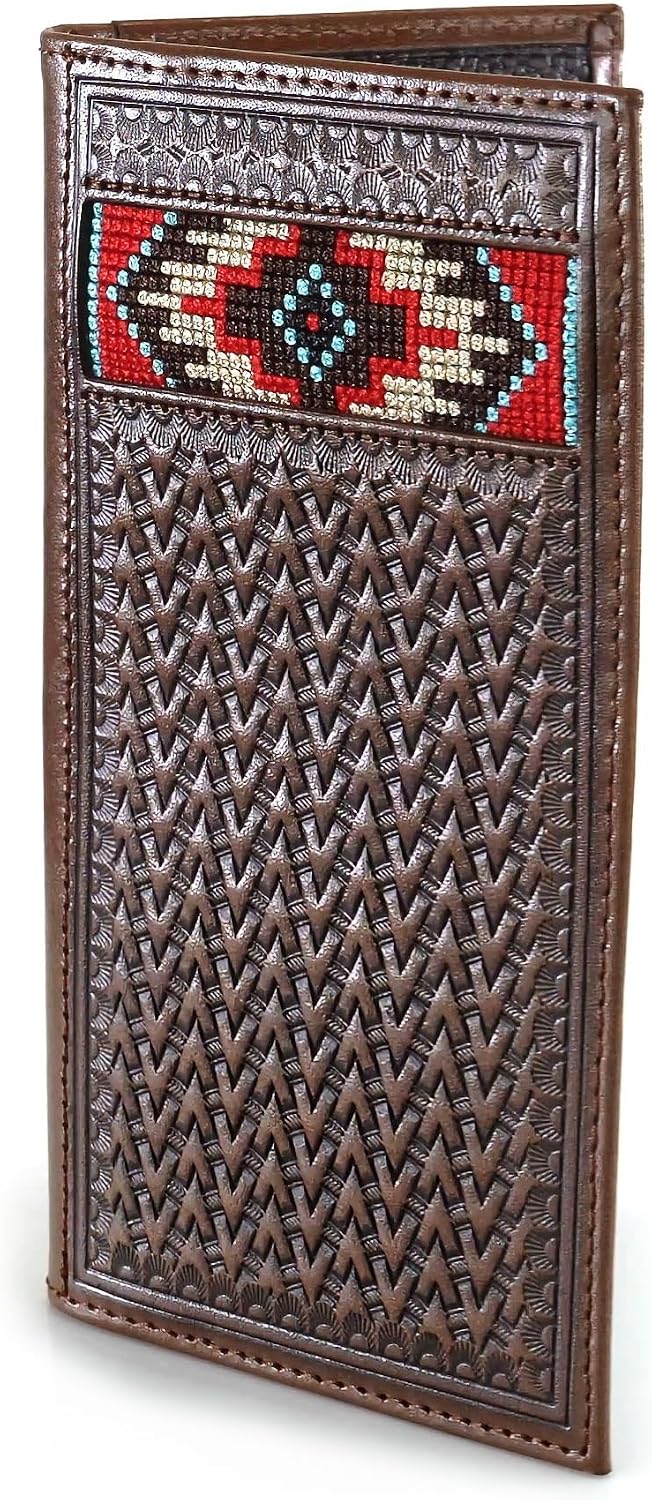 ARIAT Billetera Rodeo Western Inlay para hombre, color bronceado, t...