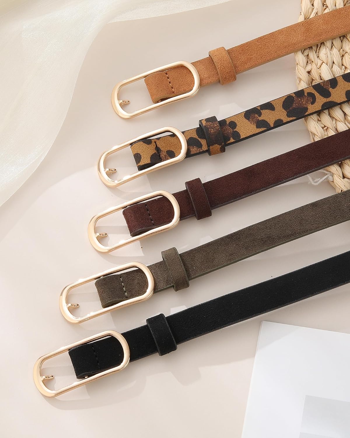 AWAYTR Paquete de 3 cinturones ajustados para mujer, cinturón de ci...