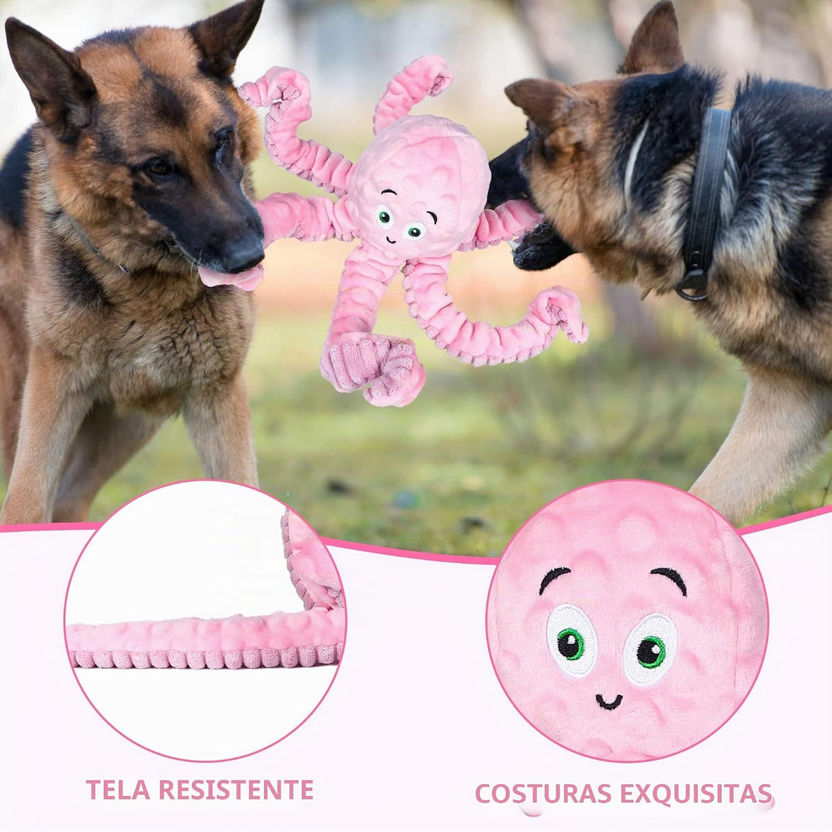 BUYPOW Juguetes chirriantes para perros, pulpo, juguetes de felpa r...