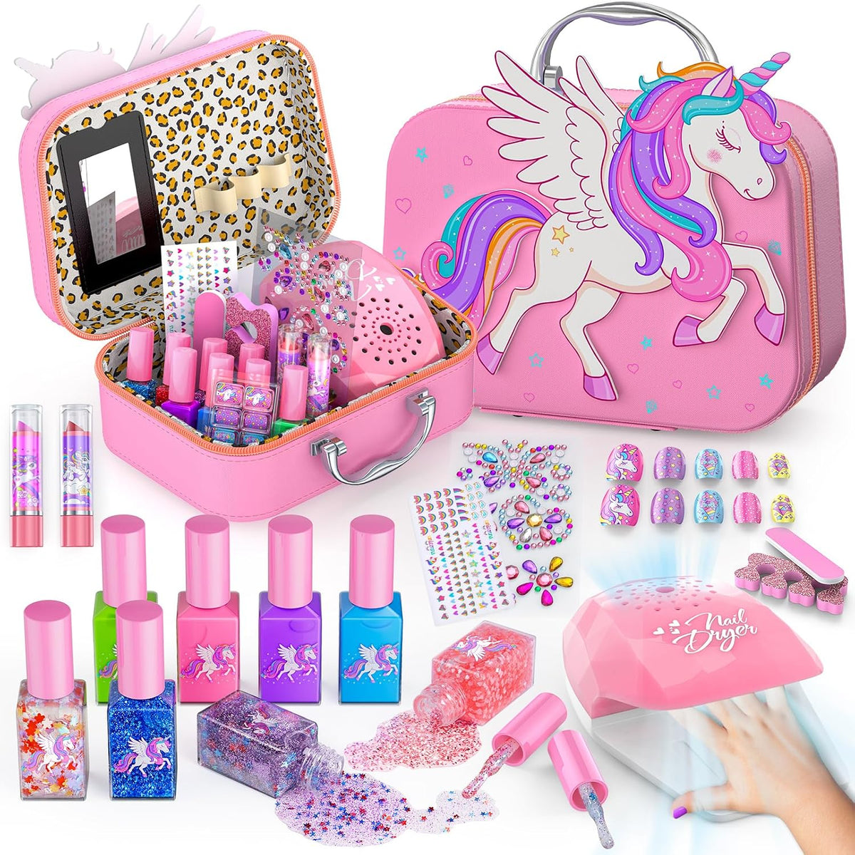 Glisiol Juego de Esmalte de Uñas para Niñas Juguetes, Kit de Arte d...