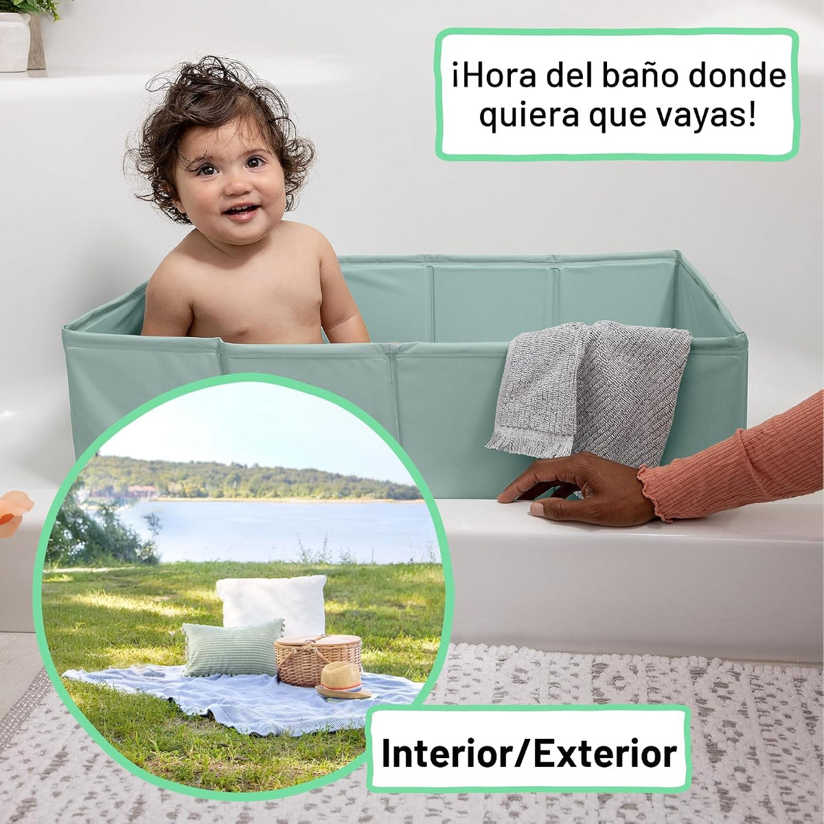 Ingenuity Tuckaway Bañera Plegable para Niños Pequeños, Convierte l...