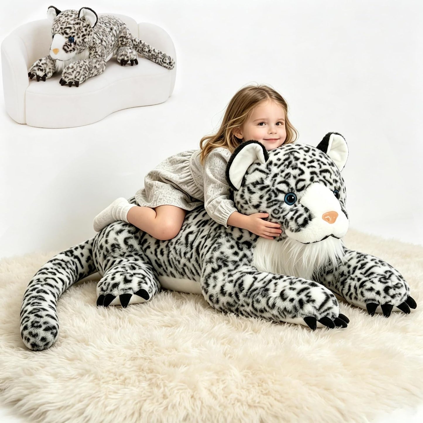 MaoGoLan Almohada de Animal de Peluche Leopardo de las Nieves Gigan...