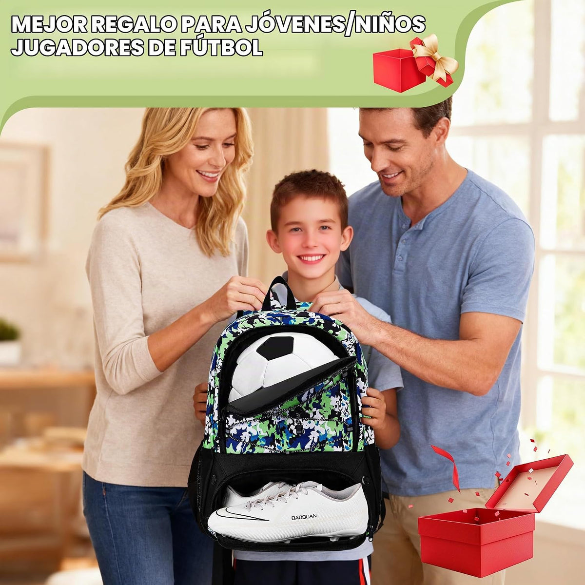 Hsmihair - Mochila de fútbol juvenil - Mochila para fútbol y balonc...