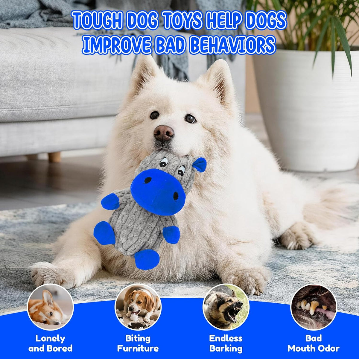 loncoldy Juguetes chirriantes para perros, animales de peluche resi...