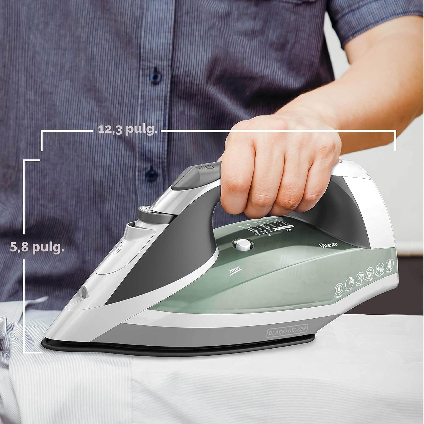 BLACK+DECKER Vitessa - Plancha de vapor avanzada, ICR2020, suela an...