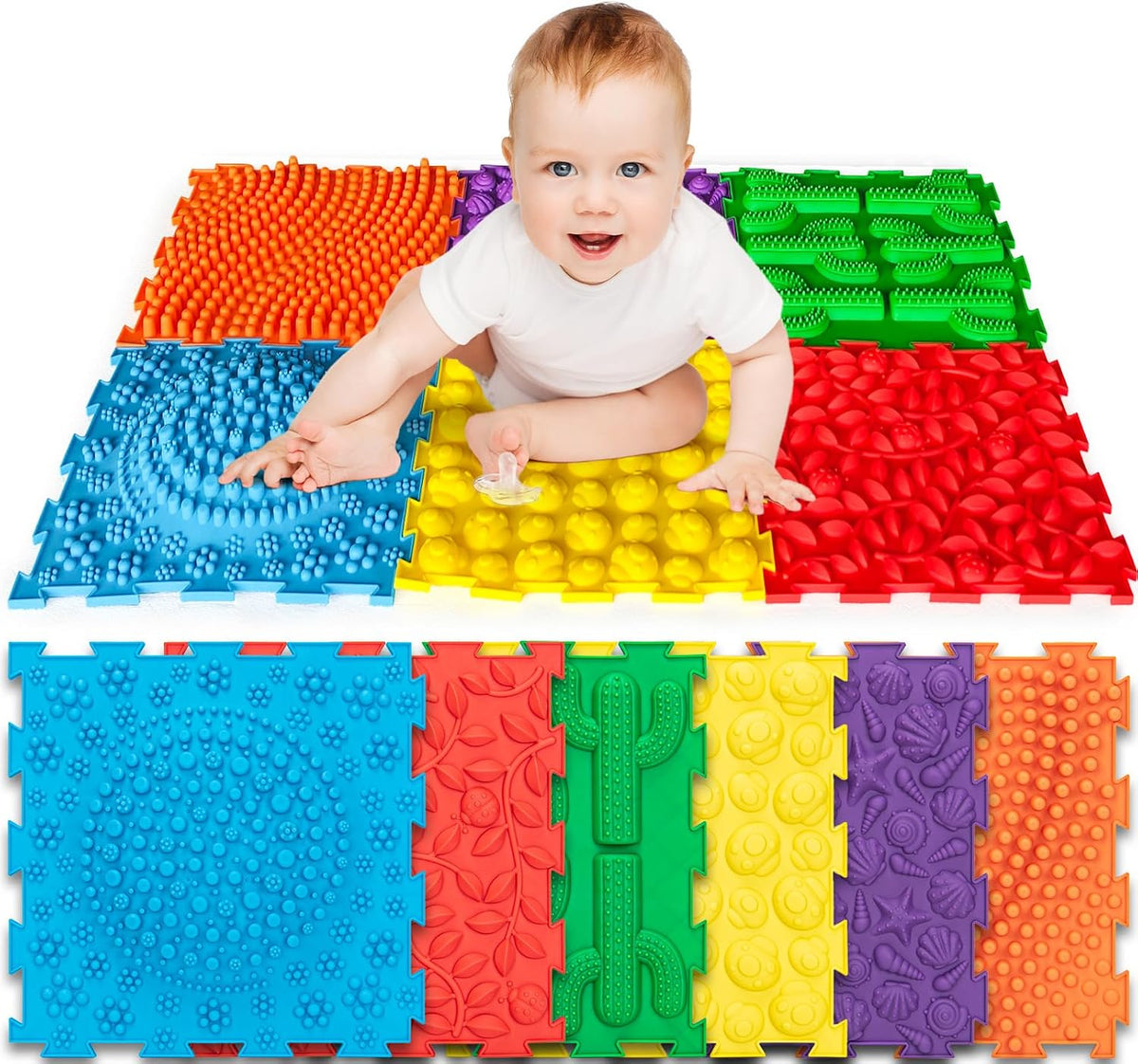 Art3d Alfombrillas sensoriales para niños, paquete de 6 azulejos |...