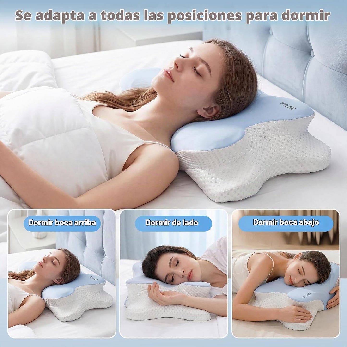 VYLEE Almohada cervical para el cuello para aliviar el dolor, almoh...