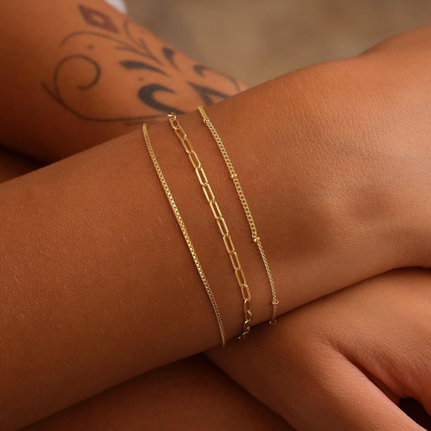 MBW Pulseras chapadas en plata para mujer, delicadas pulseras de pl...