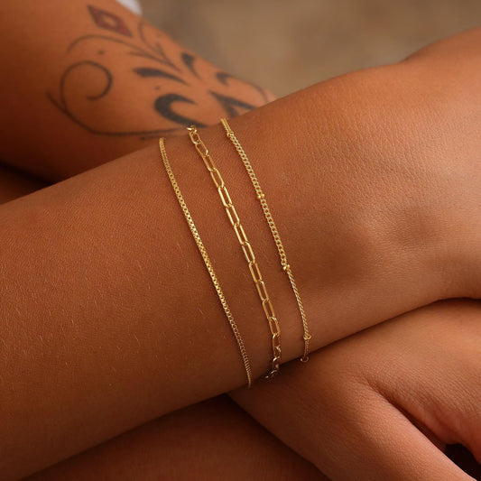 MBW Pulseras chapadas en plata para mujer, delicadas pulseras de pl...