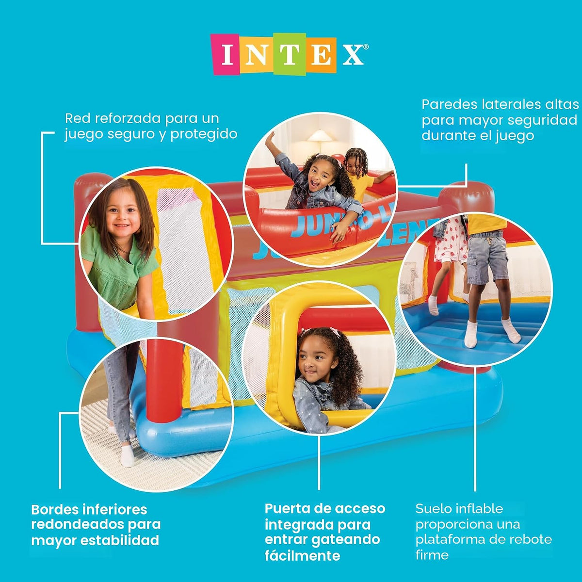 Castillo inflable "Jump-o-lene" de Intex, 68 x 68 x 44 pulg...