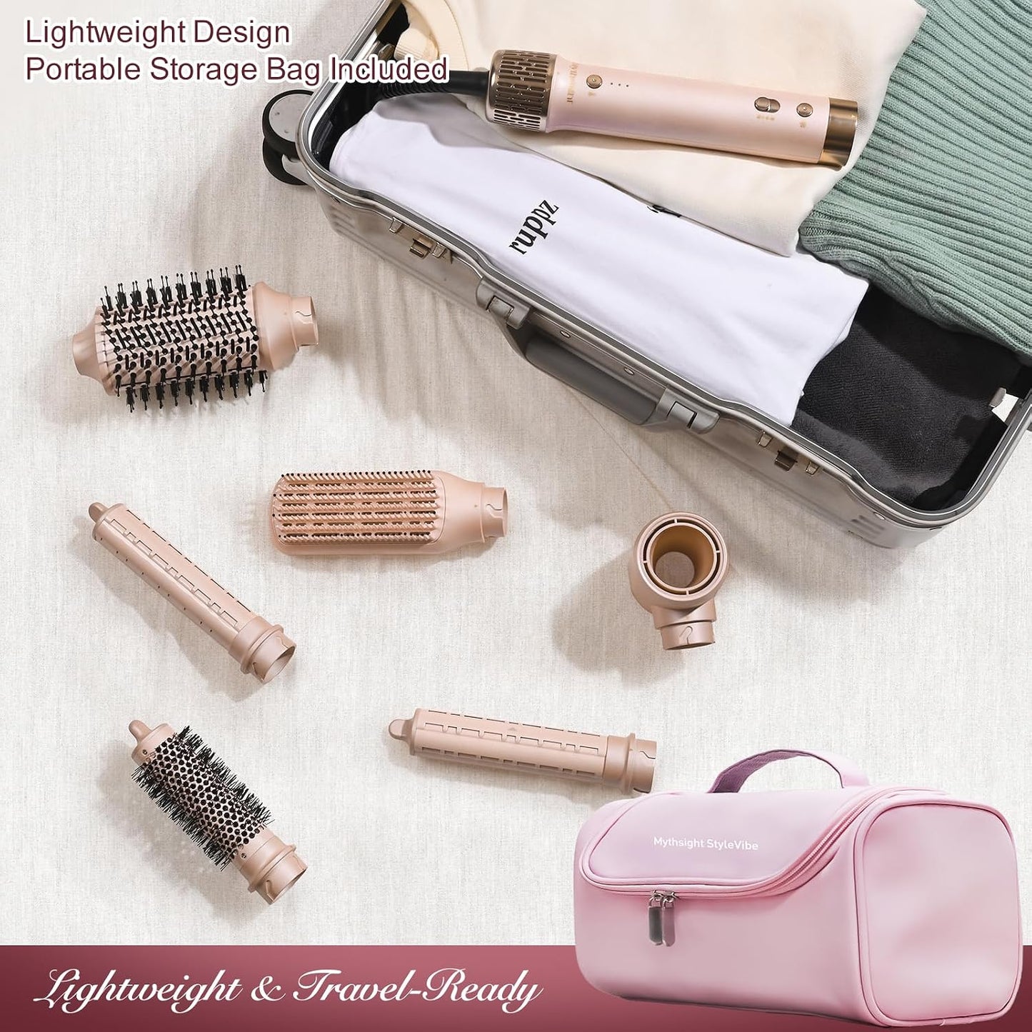 Mythsight StyleVibe - Moldeador de aire 6 en 1 con secador de pelo...