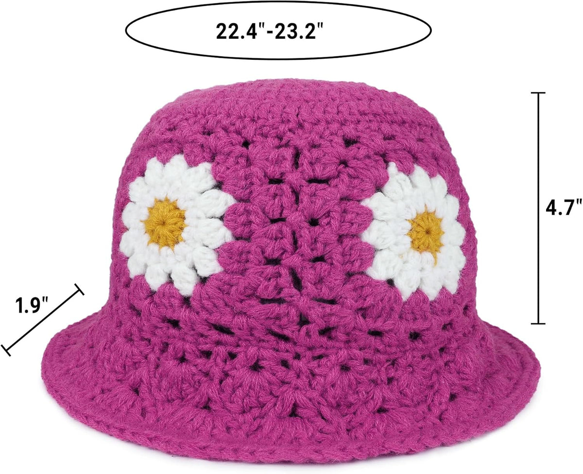 Sombrero de pescador de punto plegable para mujer, diseño de margar...